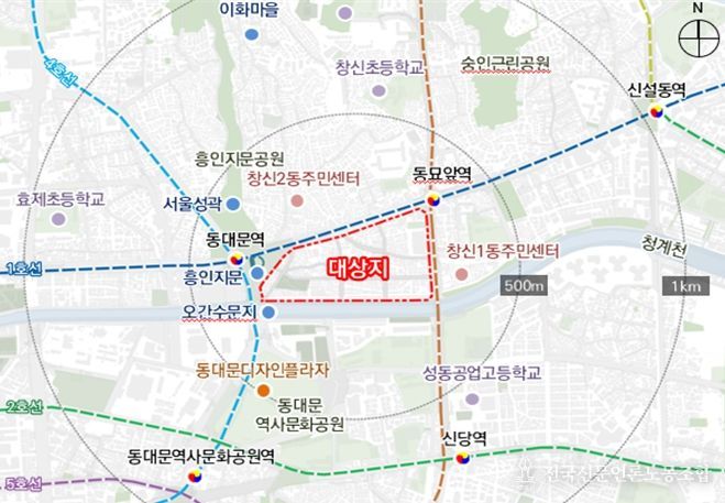 위치도 (종로구 창신1동 330-1번지 일원)