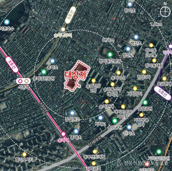 위치도(송파구 송파동 119번지 일대)