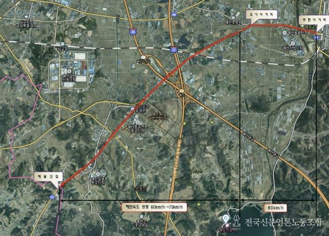 제한속도 상향 위치도