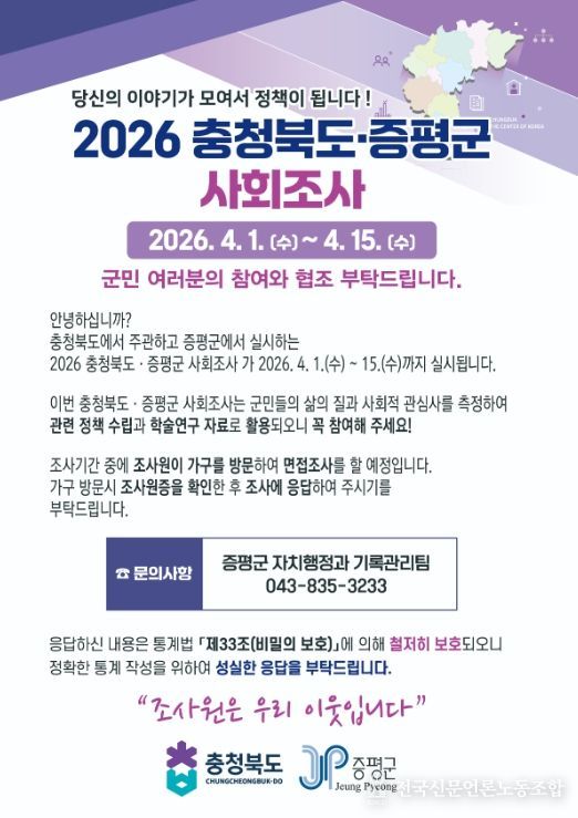 증평군, 2026 사회조사