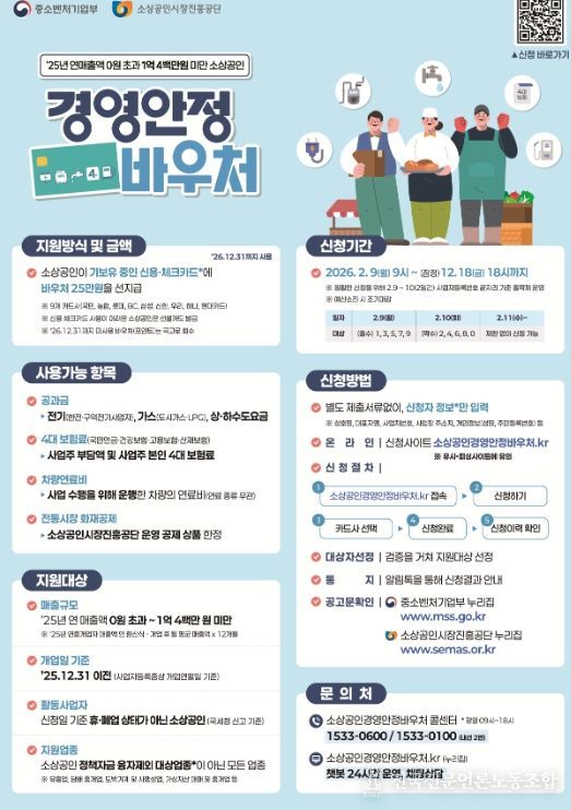2026년 소상공인 경영안정 바우처 포스터
