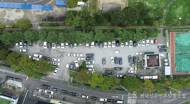 의암공원 주차장 전경
